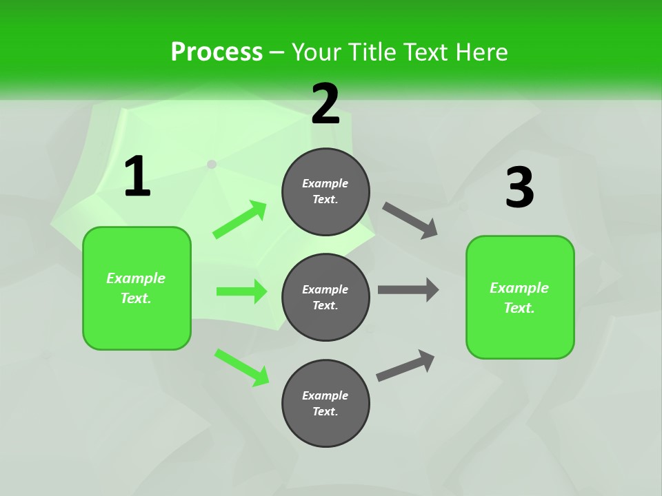 A Green Umbrella Sitting On Top Of A Pile Of Gray Blocks PowerPoint Template