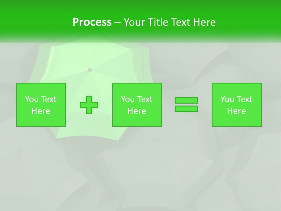 A Green Umbrella Sitting On Top Of A Pile Of Gray Blocks PowerPoint Template