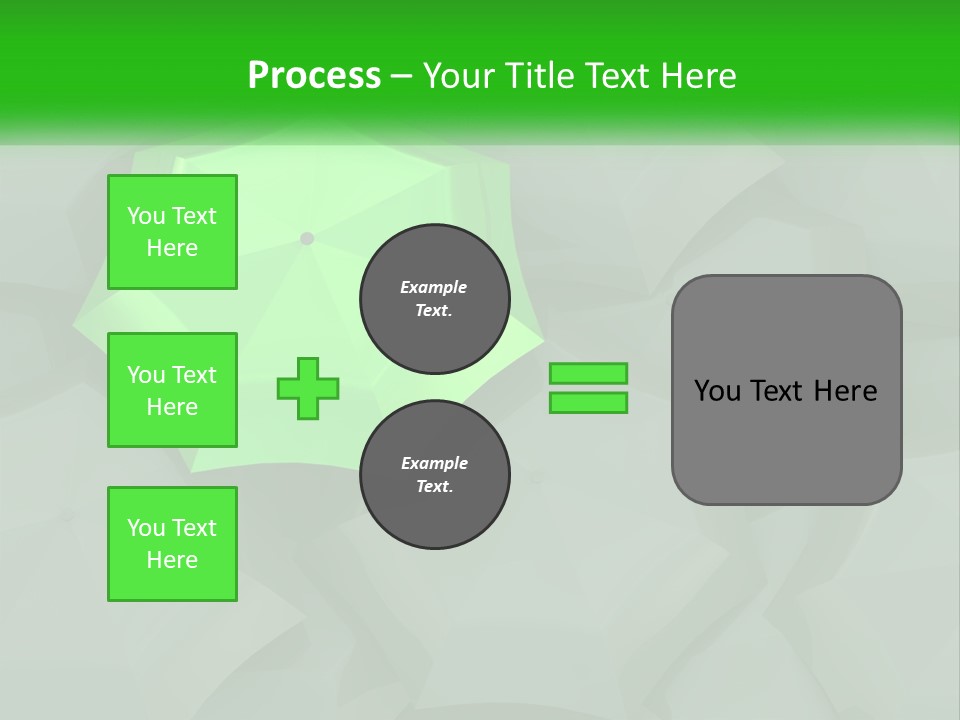 A Green Umbrella Sitting On Top Of A Pile Of Gray Blocks PowerPoint Template