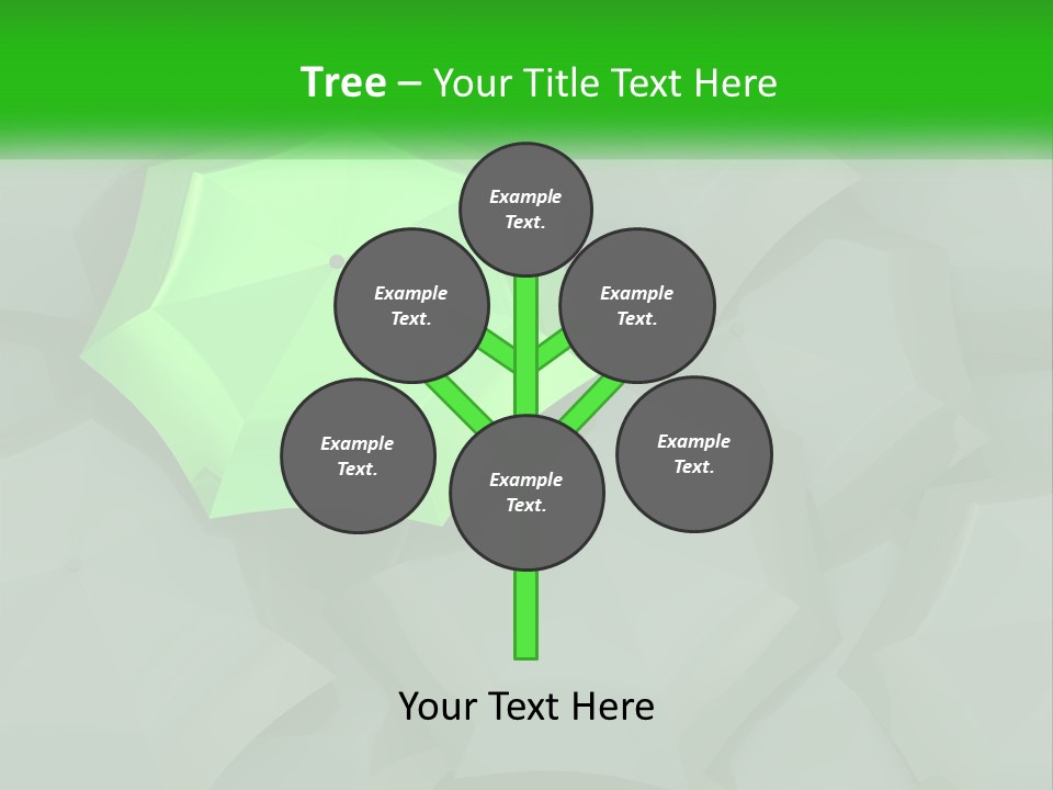 A Green Umbrella Sitting On Top Of A Pile Of Gray Blocks PowerPoint Template