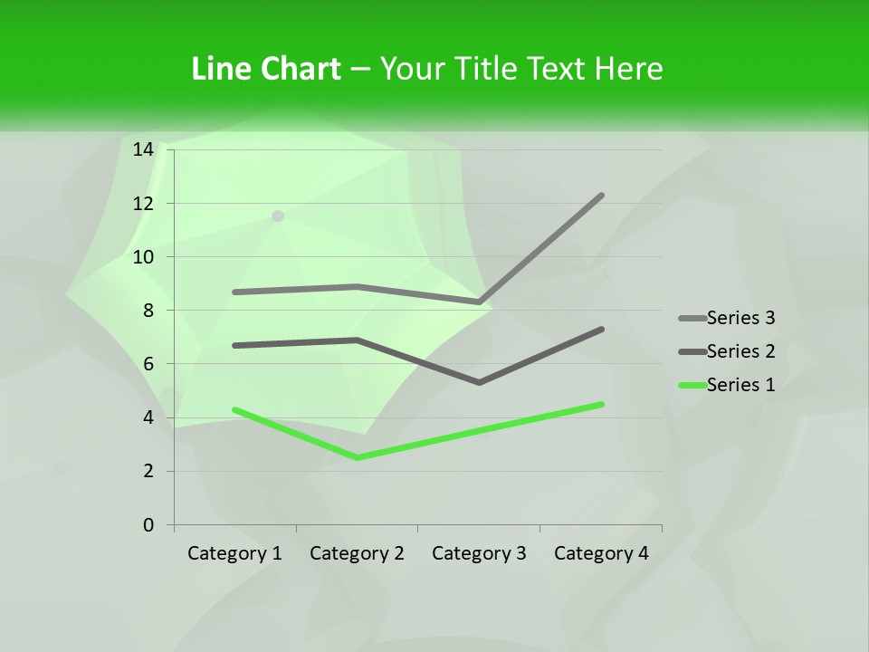A Green Umbrella Sitting On Top Of A Pile Of Gray Blocks PowerPoint Template