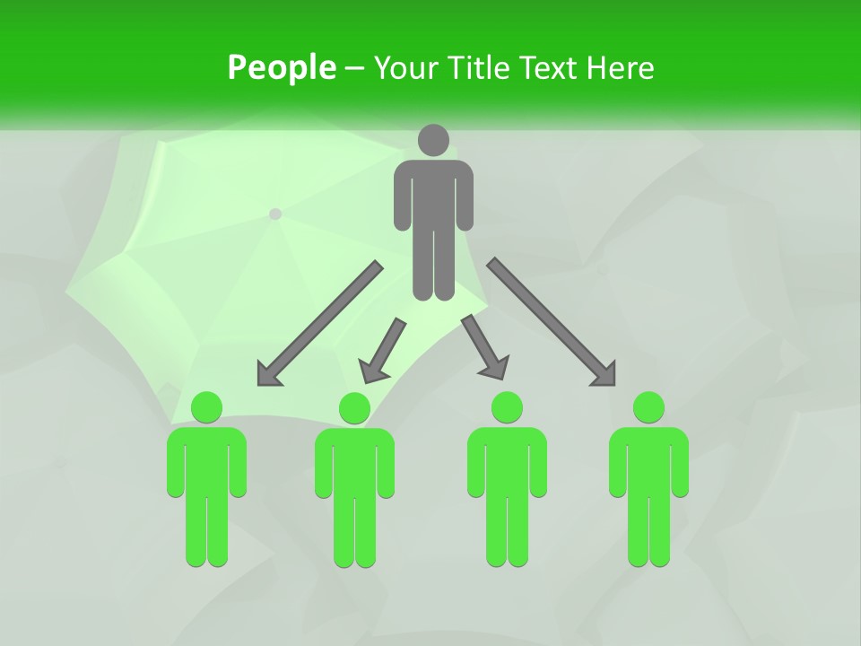 A Green Umbrella Sitting On Top Of A Pile Of Gray Blocks PowerPoint Template