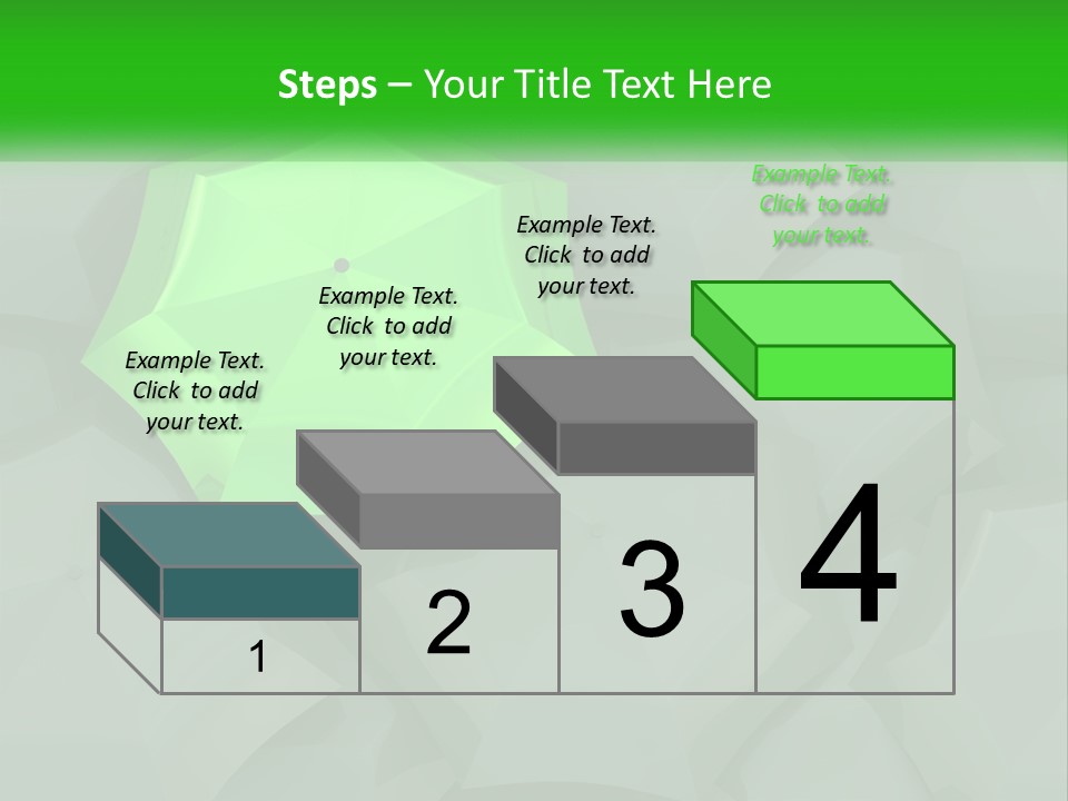 A Green Umbrella Sitting On Top Of A Pile Of Gray Blocks PowerPoint Template