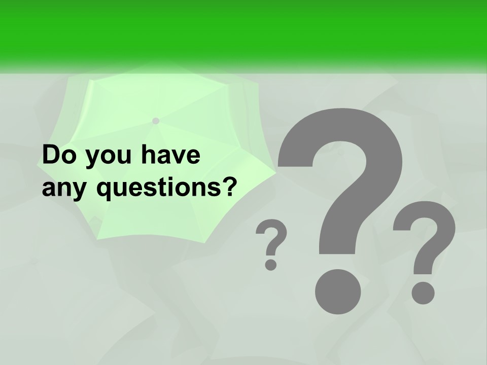 A Green Umbrella Sitting On Top Of A Pile Of Gray Blocks PowerPoint Template