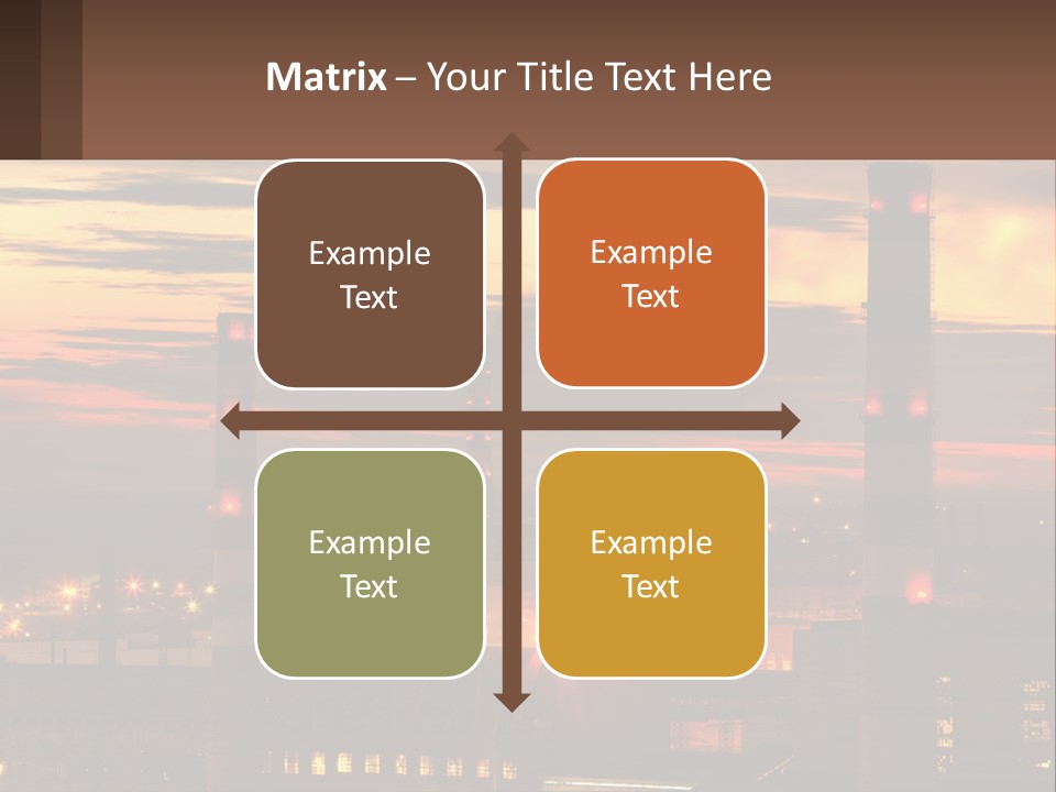 A Power Plant With Red Lights At Sunset PowerPoint Template