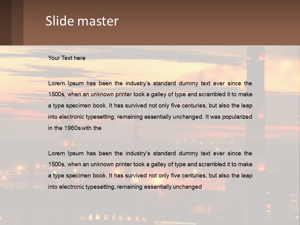 A Power Plant With Red Lights At Sunset PowerPoint Template