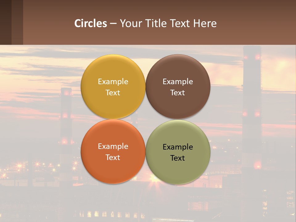 A Power Plant With Red Lights At Sunset PowerPoint Template