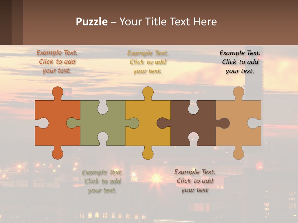 A Power Plant With Red Lights At Sunset PowerPoint Template