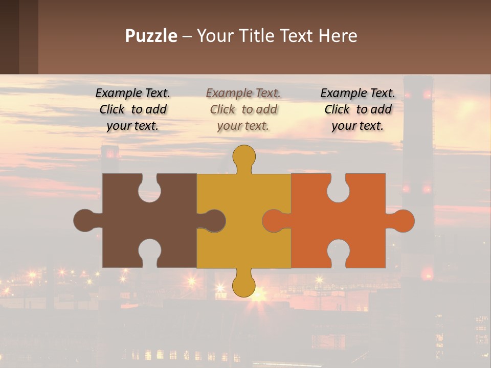 A Power Plant With Red Lights At Sunset PowerPoint Template