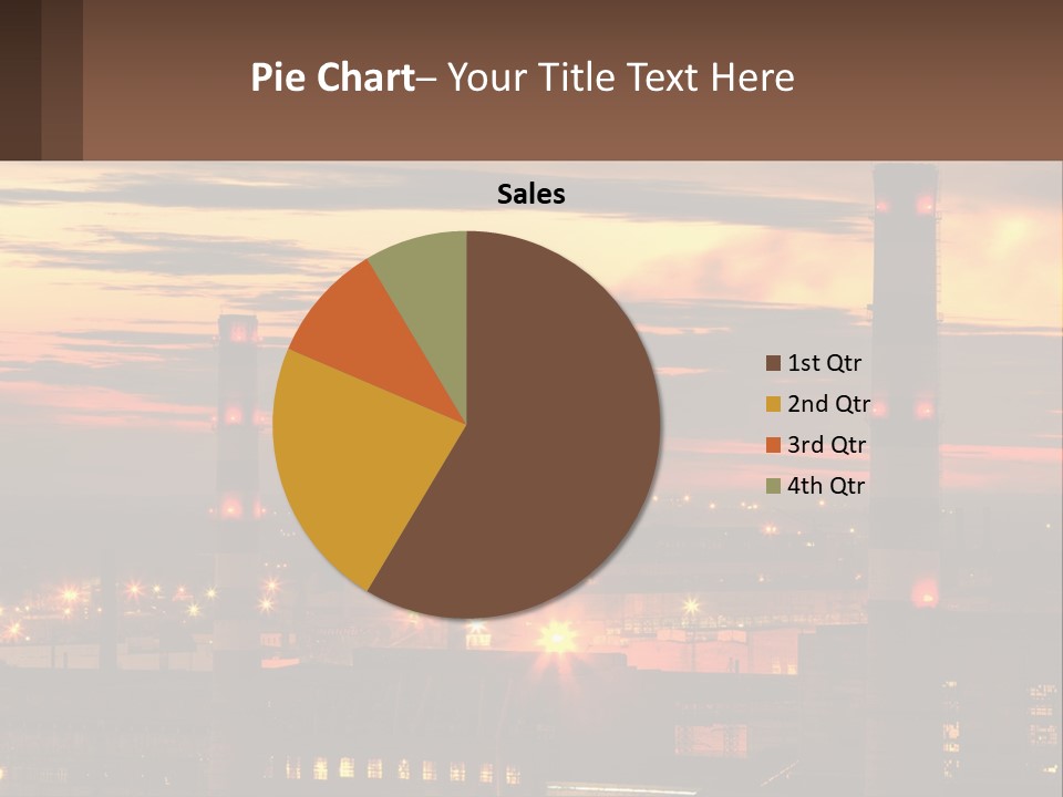 A Power Plant With Red Lights At Sunset PowerPoint Template