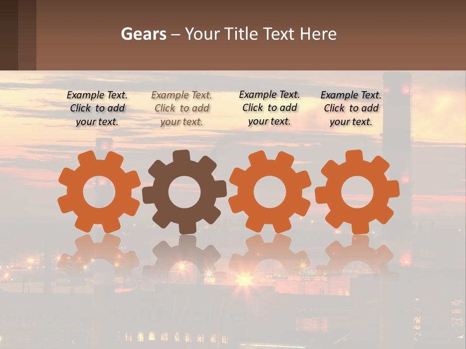 A Power Plant With Red Lights At Sunset PowerPoint Template