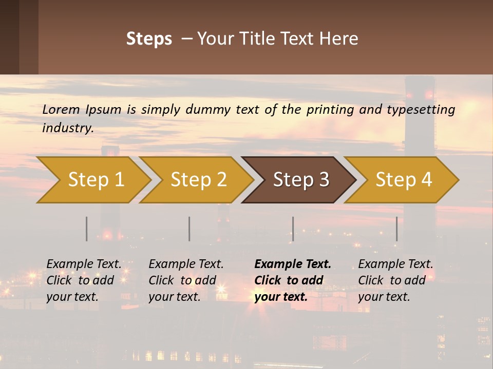 A Power Plant With Red Lights At Sunset PowerPoint Template