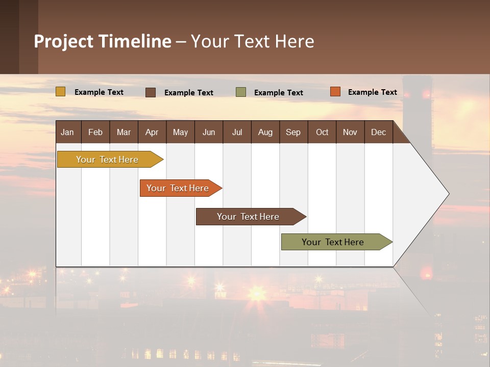A Power Plant With Red Lights At Sunset PowerPoint Template