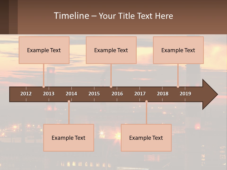 A Power Plant With Red Lights At Sunset PowerPoint Template