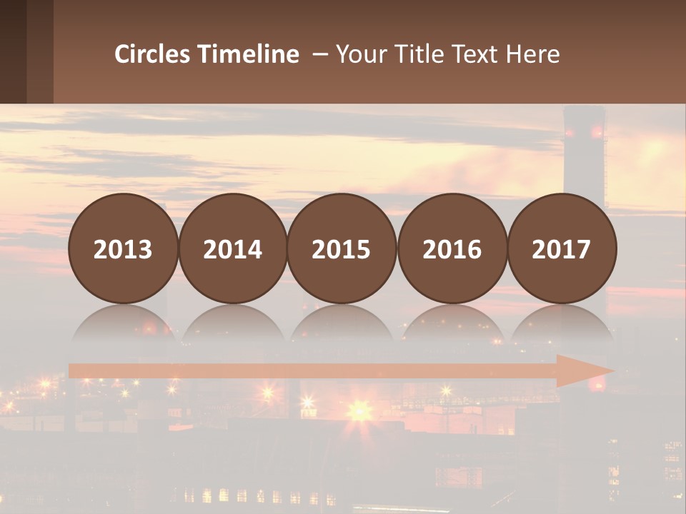 A Power Plant With Red Lights At Sunset PowerPoint Template