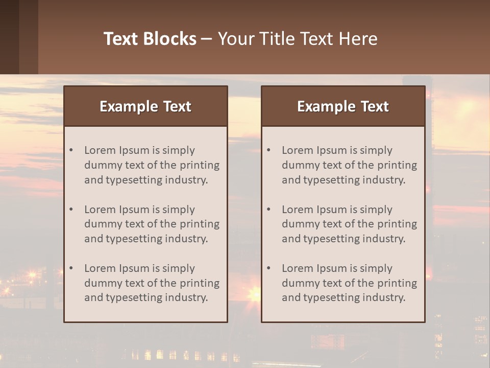 A Power Plant With Red Lights At Sunset PowerPoint Template