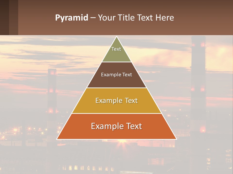 A Power Plant With Red Lights At Sunset PowerPoint Template