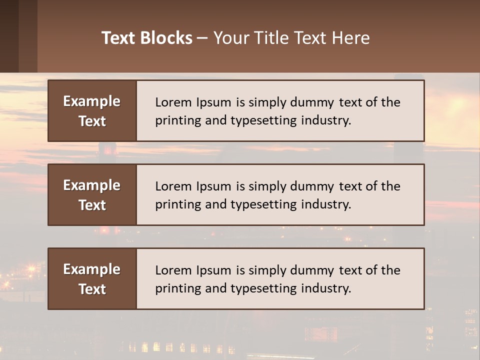 A Power Plant With Red Lights At Sunset PowerPoint Template