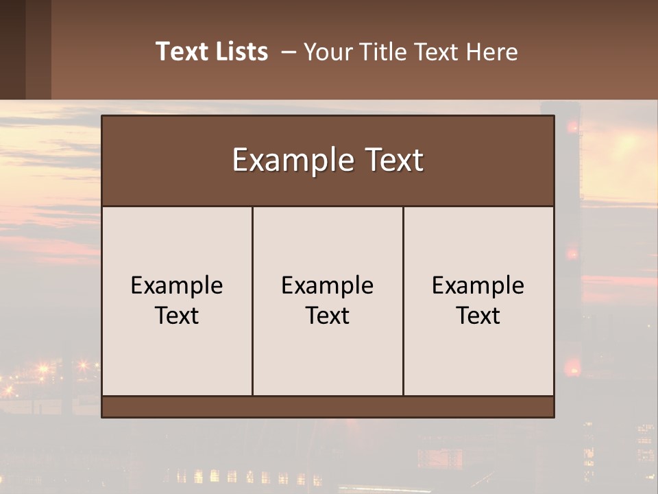 A Power Plant With Red Lights At Sunset PowerPoint Template