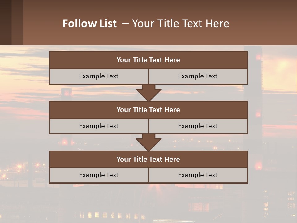 A Power Plant With Red Lights At Sunset PowerPoint Template