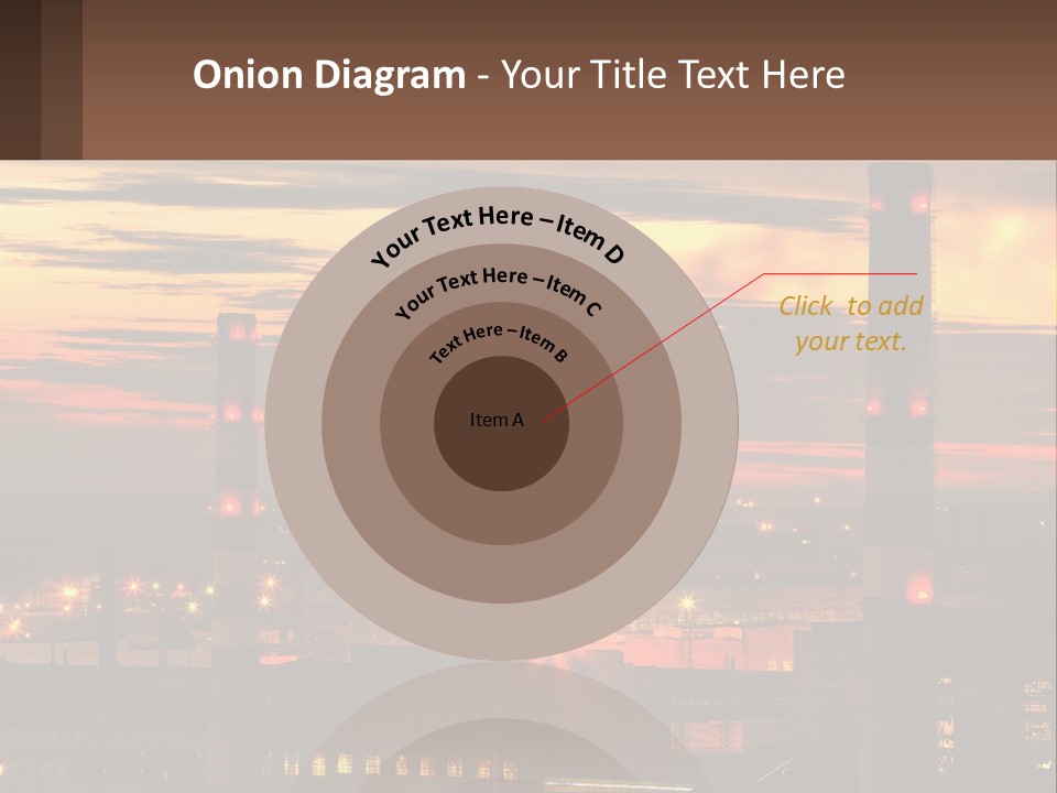 A Power Plant With Red Lights At Sunset PowerPoint Template