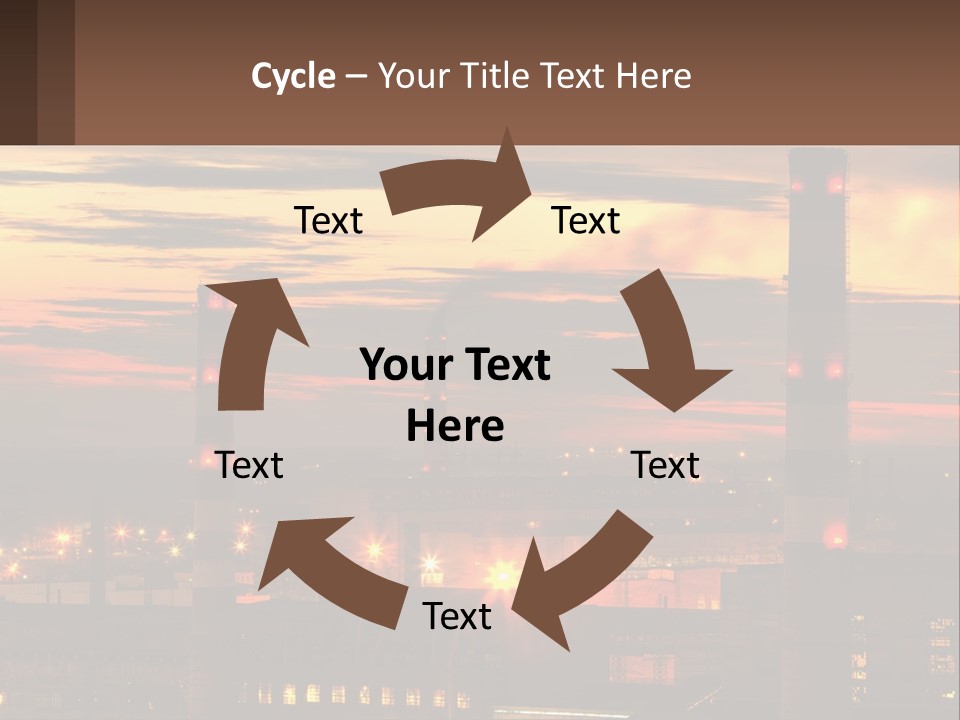 A Power Plant With Red Lights At Sunset PowerPoint Template