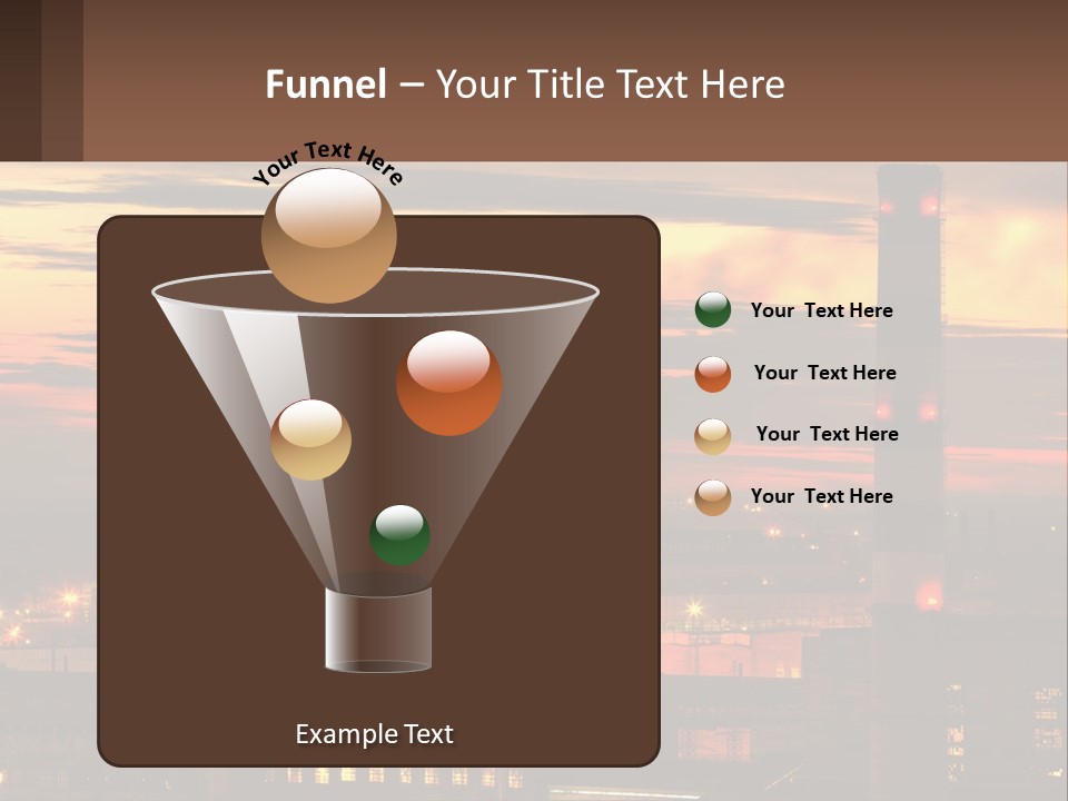 A Power Plant With Red Lights At Sunset PowerPoint Template