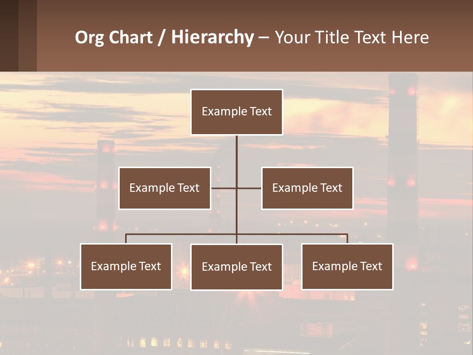 A Power Plant With Red Lights At Sunset PowerPoint Template