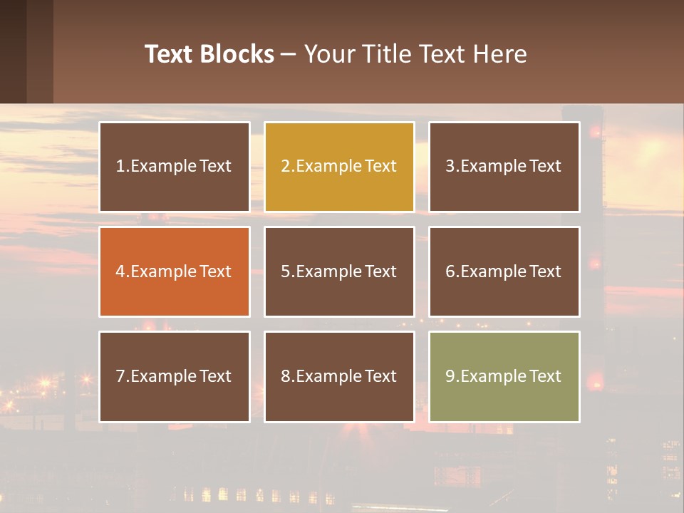 A Power Plant With Red Lights At Sunset PowerPoint Template