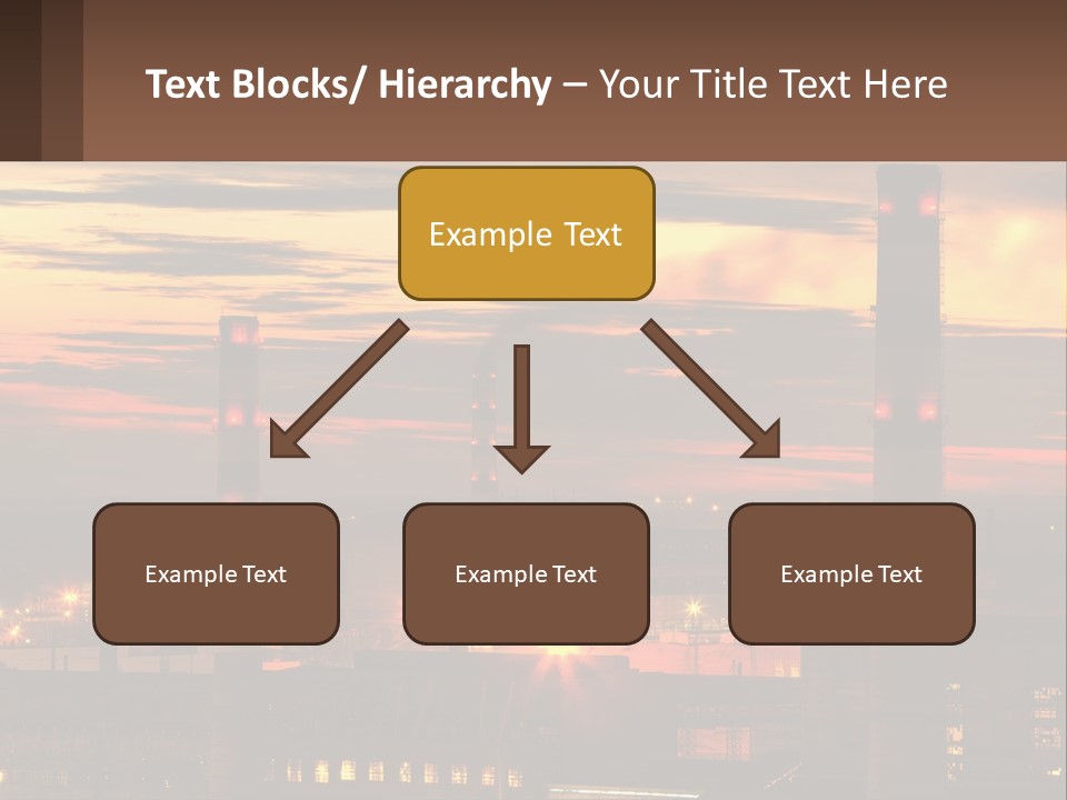 A Power Plant With Red Lights At Sunset PowerPoint Template