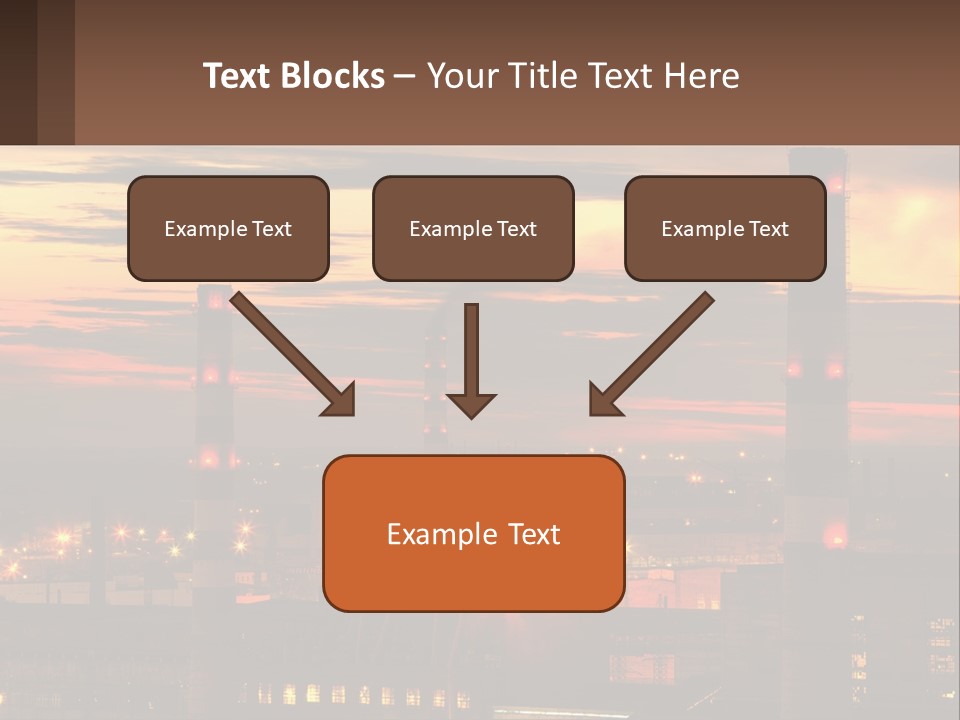 A Power Plant With Red Lights At Sunset PowerPoint Template