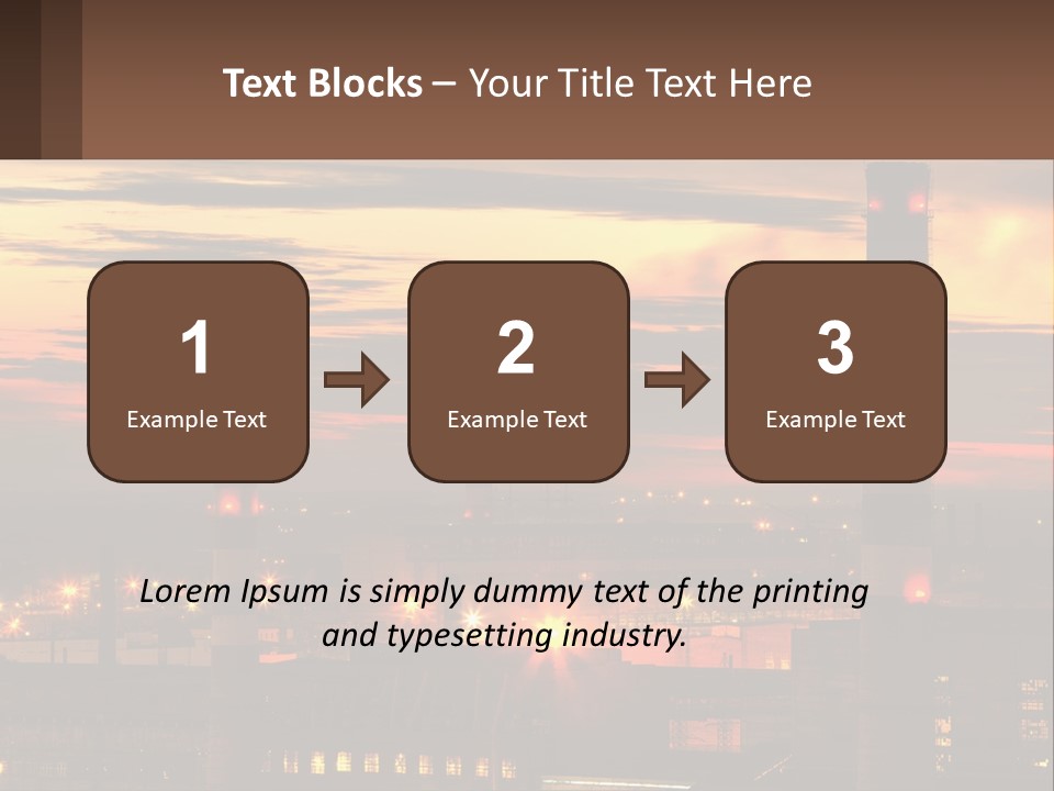 A Power Plant With Red Lights At Sunset PowerPoint Template