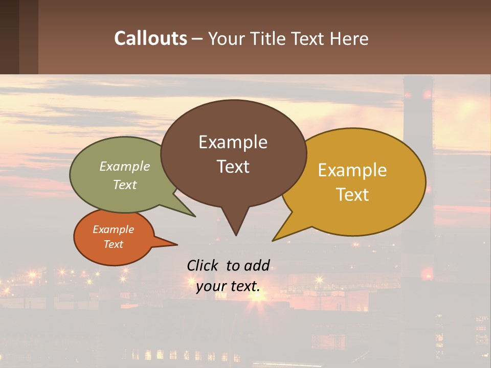 A Power Plant With Red Lights At Sunset PowerPoint Template
