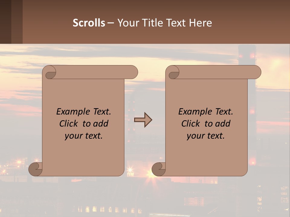 A Power Plant With Red Lights At Sunset PowerPoint Template