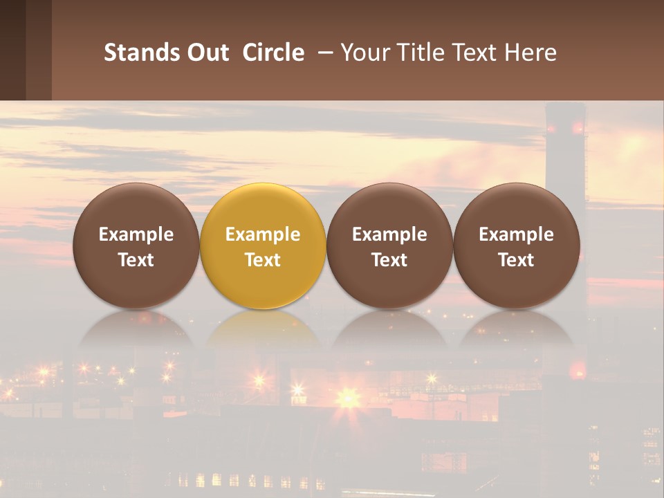 A Power Plant With Red Lights At Sunset PowerPoint Template