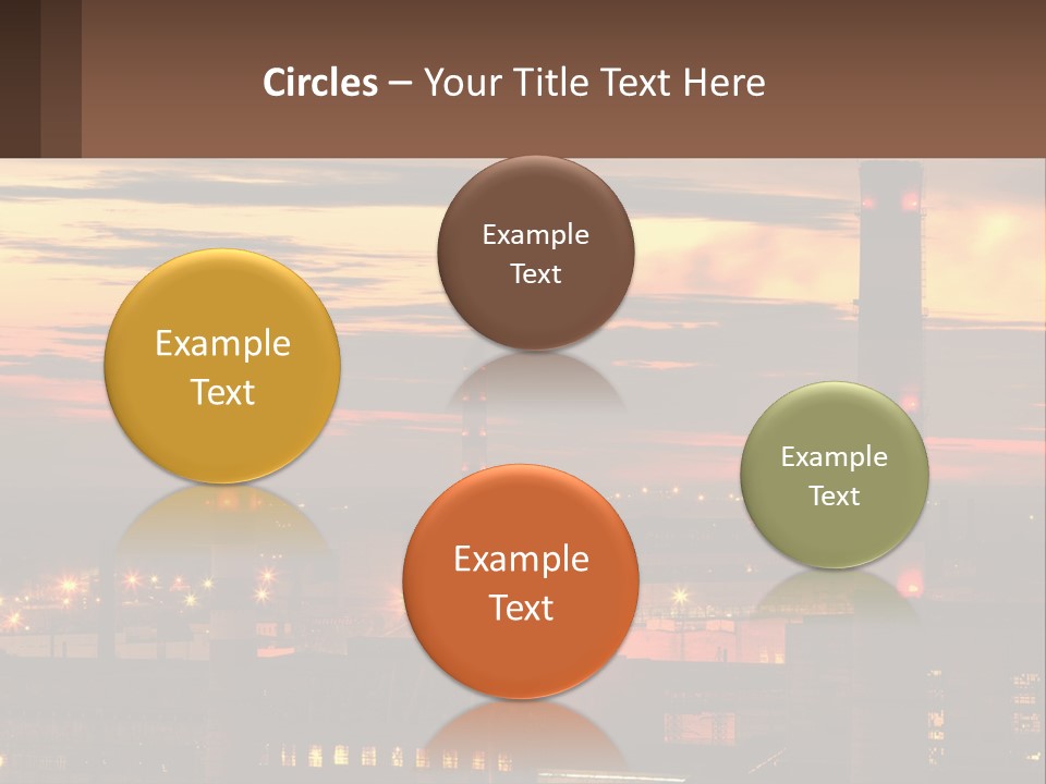 A Power Plant With Red Lights At Sunset PowerPoint Template