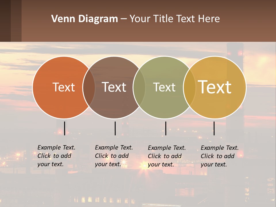 A Power Plant With Red Lights At Sunset PowerPoint Template