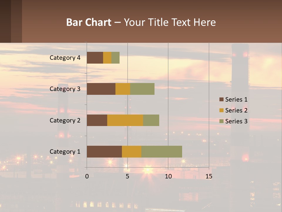 A Power Plant With Red Lights At Sunset PowerPoint Template