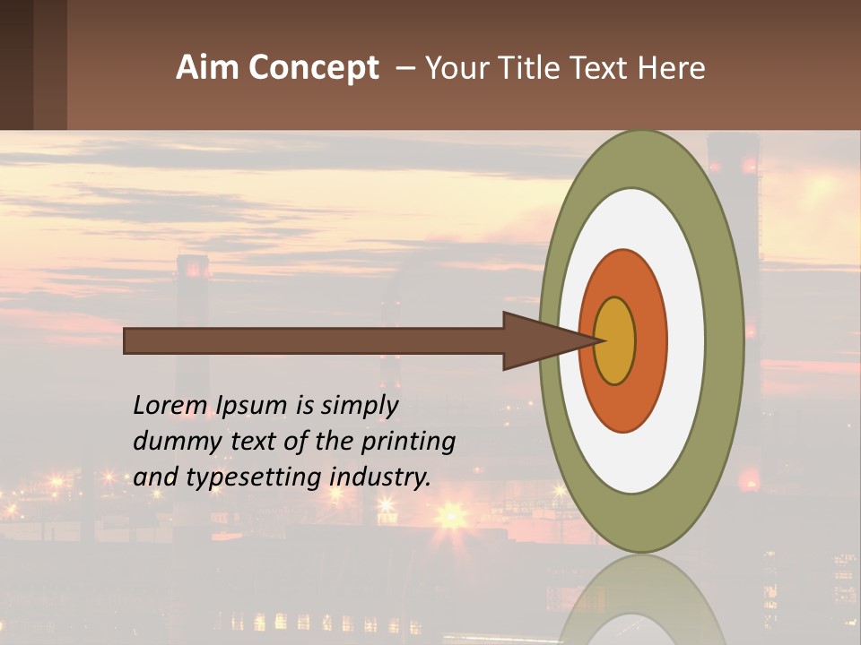 A Power Plant With Red Lights At Sunset PowerPoint Template