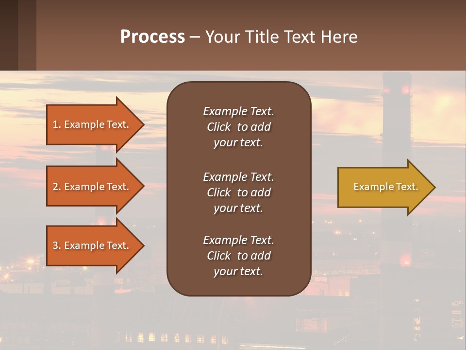 A Power Plant With Red Lights At Sunset PowerPoint Template
