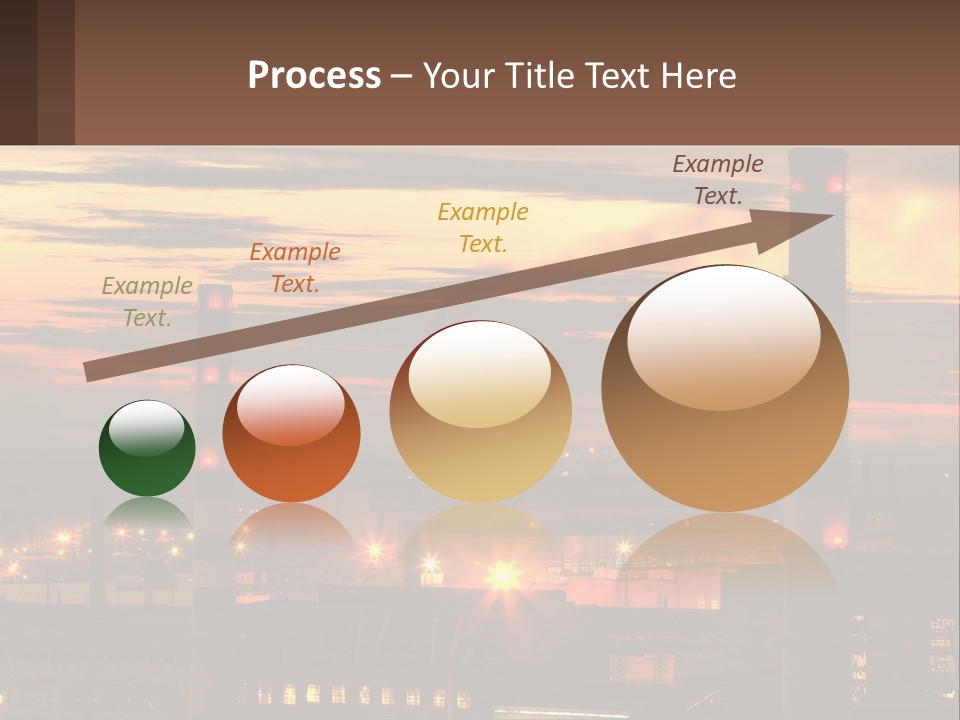 A Power Plant With Red Lights At Sunset PowerPoint Template