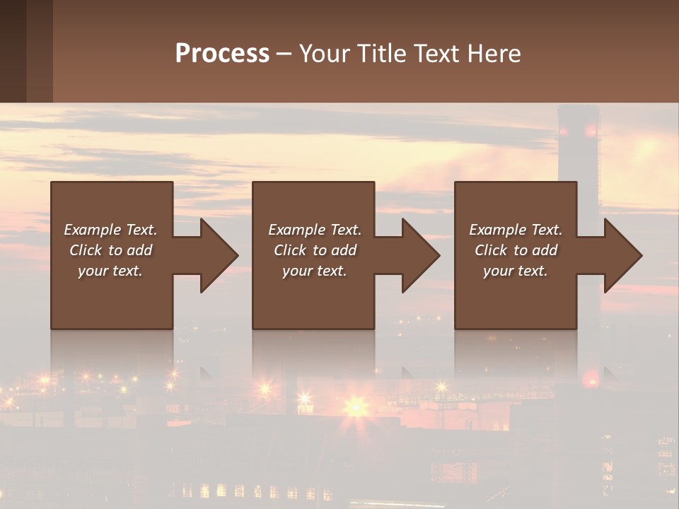 A Power Plant With Red Lights At Sunset PowerPoint Template
