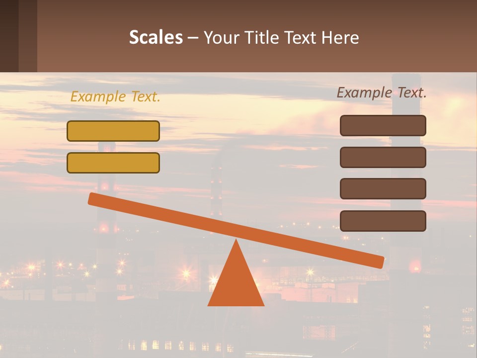 A Power Plant With Red Lights At Sunset PowerPoint Template