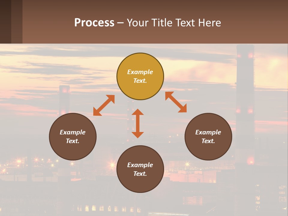 A Power Plant With Red Lights At Sunset PowerPoint Template