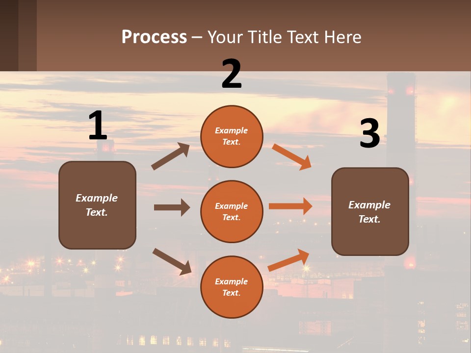 A Power Plant With Red Lights At Sunset PowerPoint Template