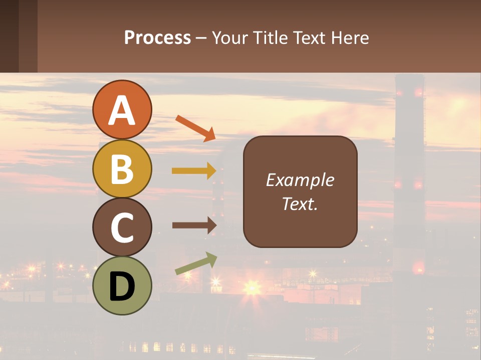 A Power Plant With Red Lights At Sunset PowerPoint Template