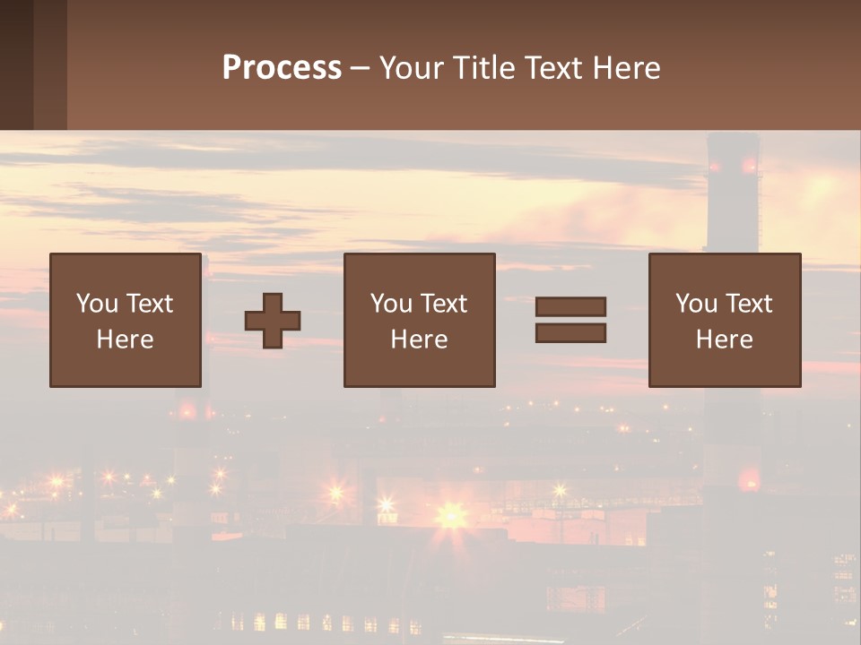 A Power Plant With Red Lights At Sunset PowerPoint Template