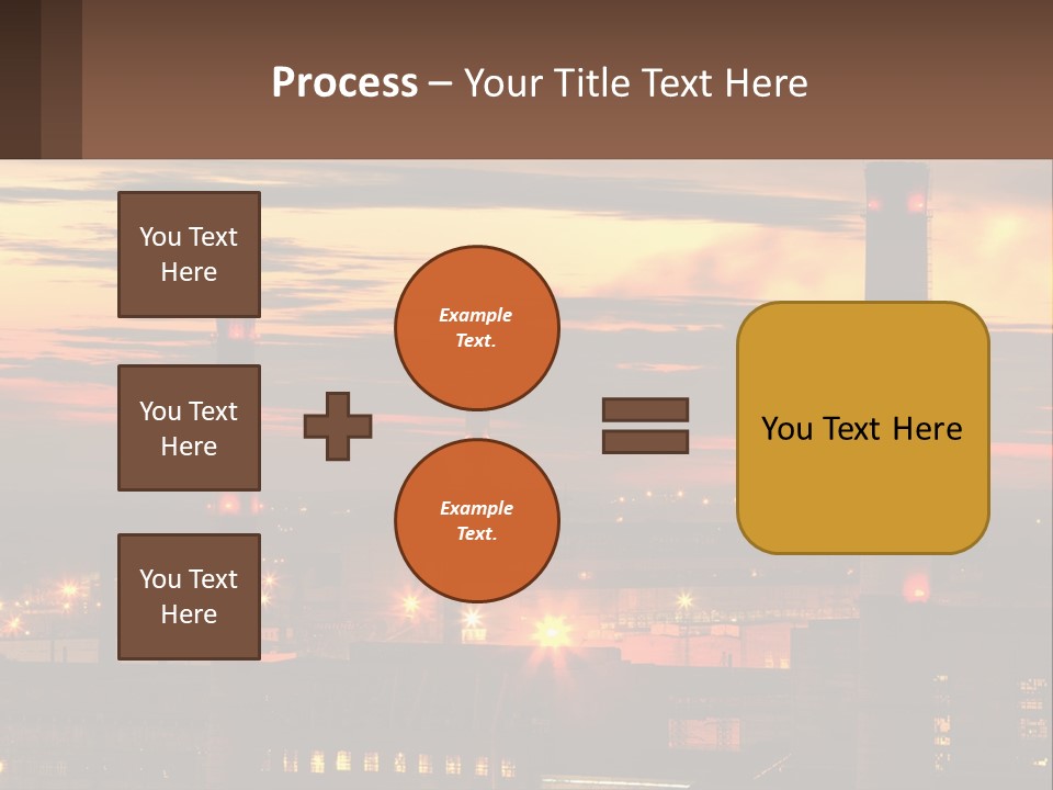 A Power Plant With Red Lights At Sunset PowerPoint Template