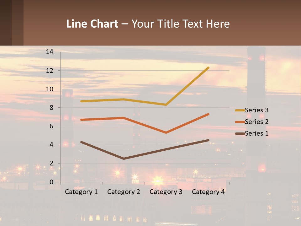 A Power Plant With Red Lights At Sunset PowerPoint Template