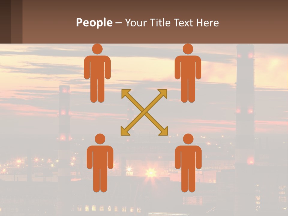 A Power Plant With Red Lights At Sunset PowerPoint Template